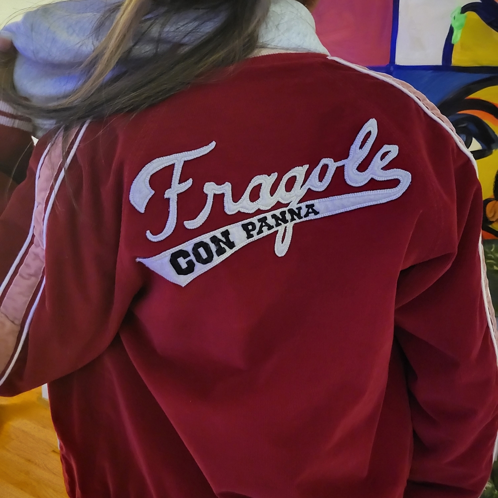 Gucci Red Fragole Con Panna Jacket Kitty Cat Emboridered Rare Runway Piece